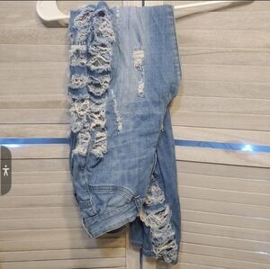 U JEANS Ripped Distressed Acid Washed Denim Blue Jeans Womens SIZE 5